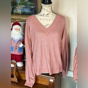 Women's V-Neck Pink Sweater